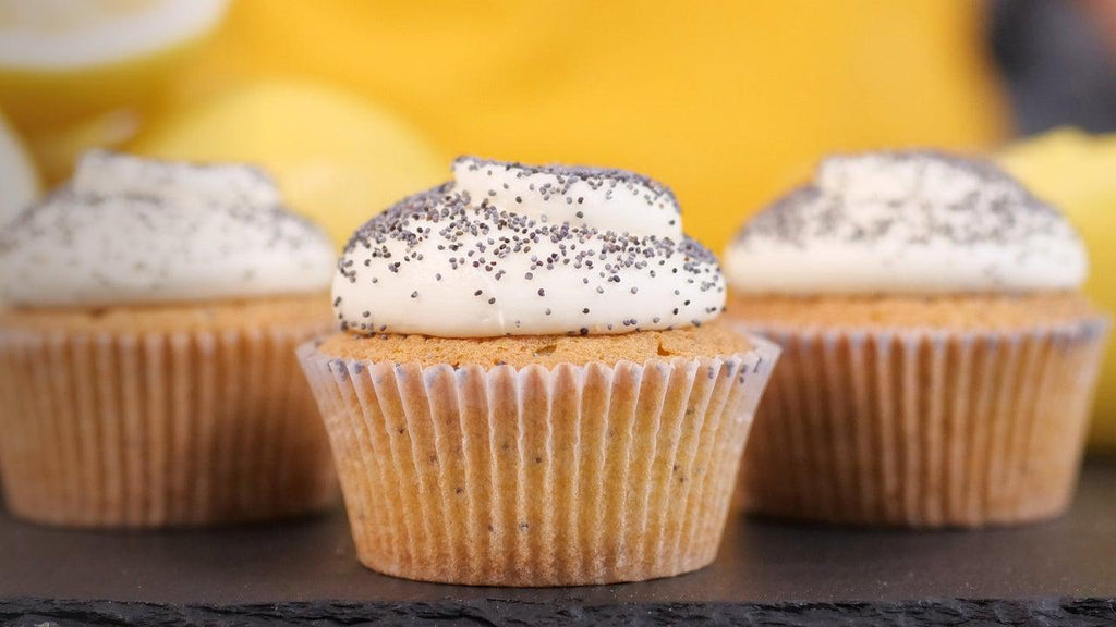 Lemon Poppyseed Cupcakes with Fresh Lemon Curd & Cream Cheese Frosting