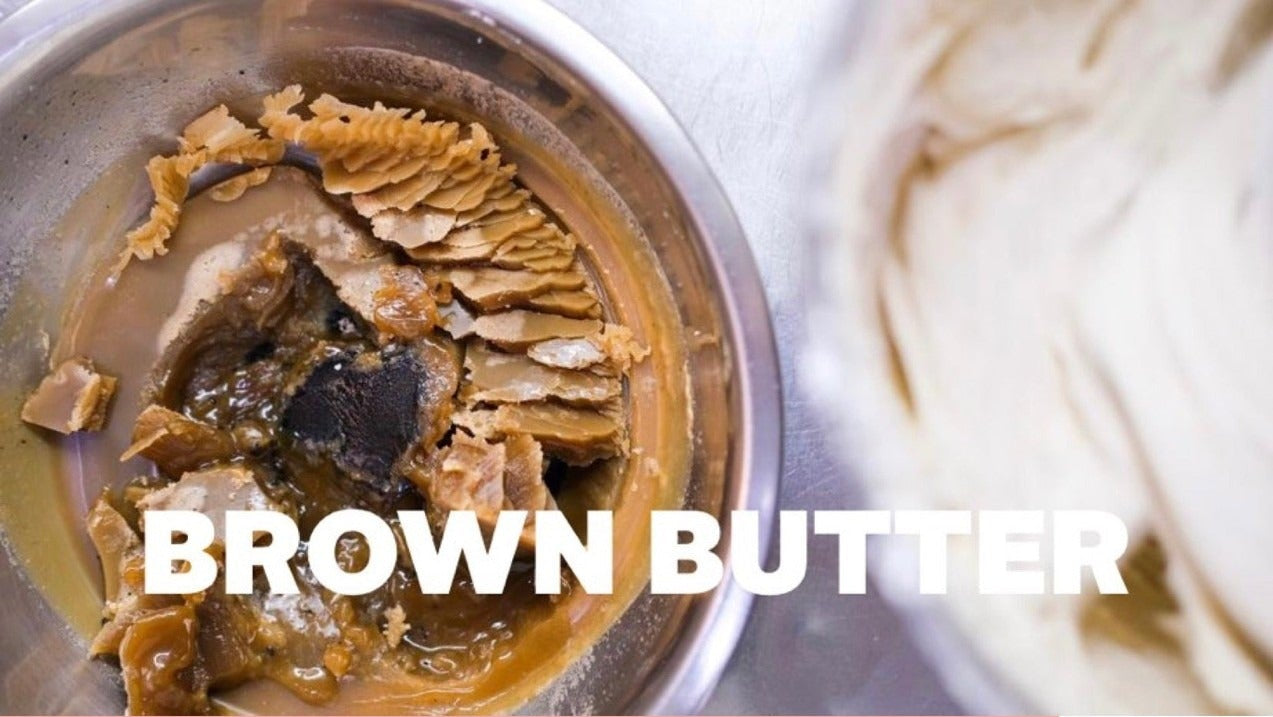 Brown Butter downloadable recipe page showing browned butter in a bowl and ingredient instructions for butter use