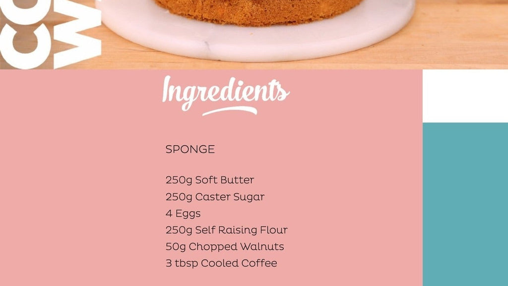 Coffee and Walnut Cake downloadable recipe Cupcake Jemma