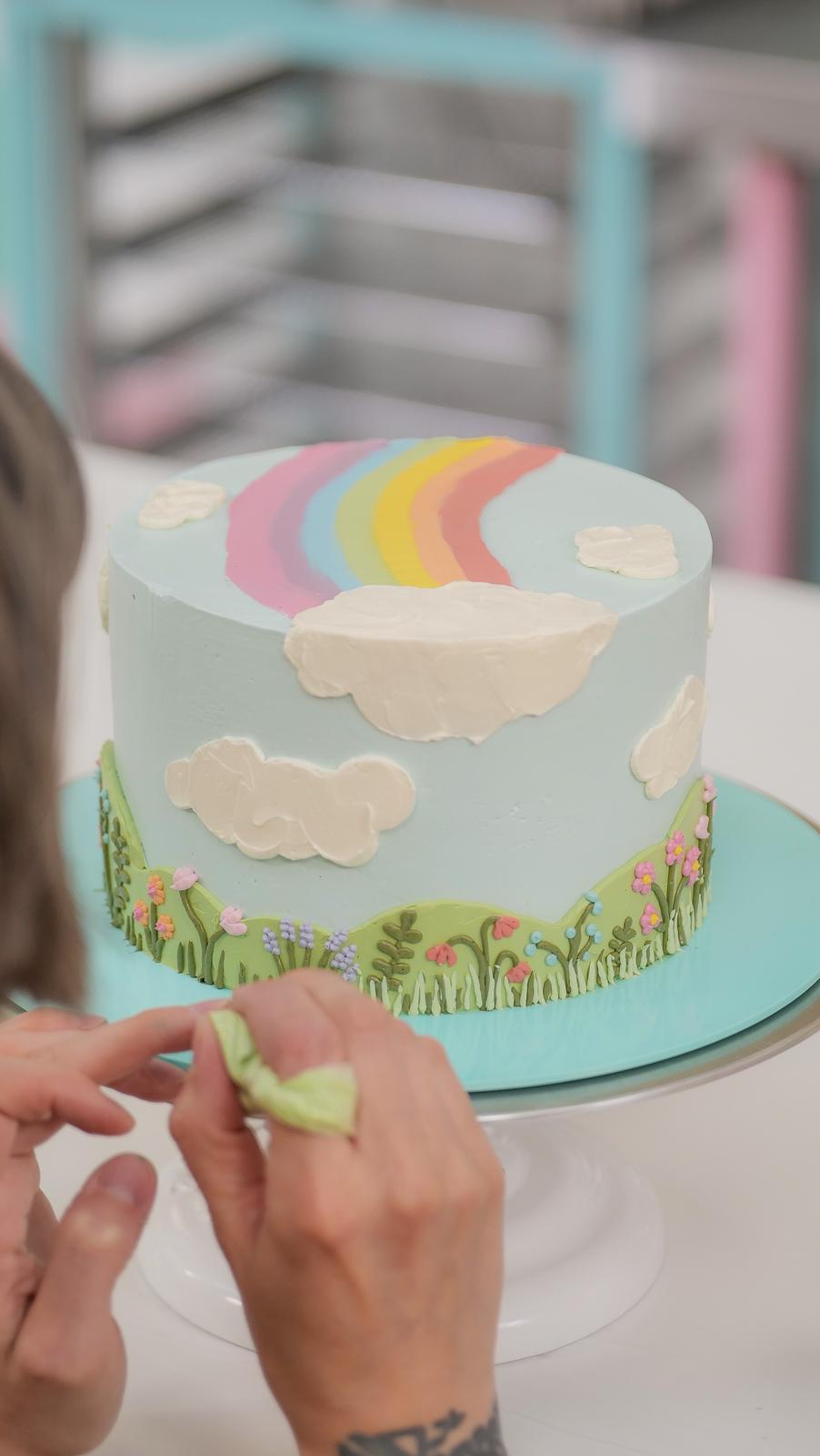Rainbow Meadow Buttercream Cake Tutorial