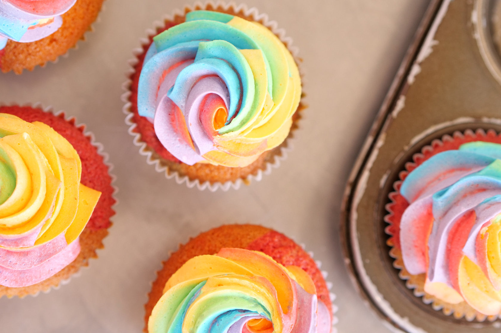 Double Rainbow Cupcakes!