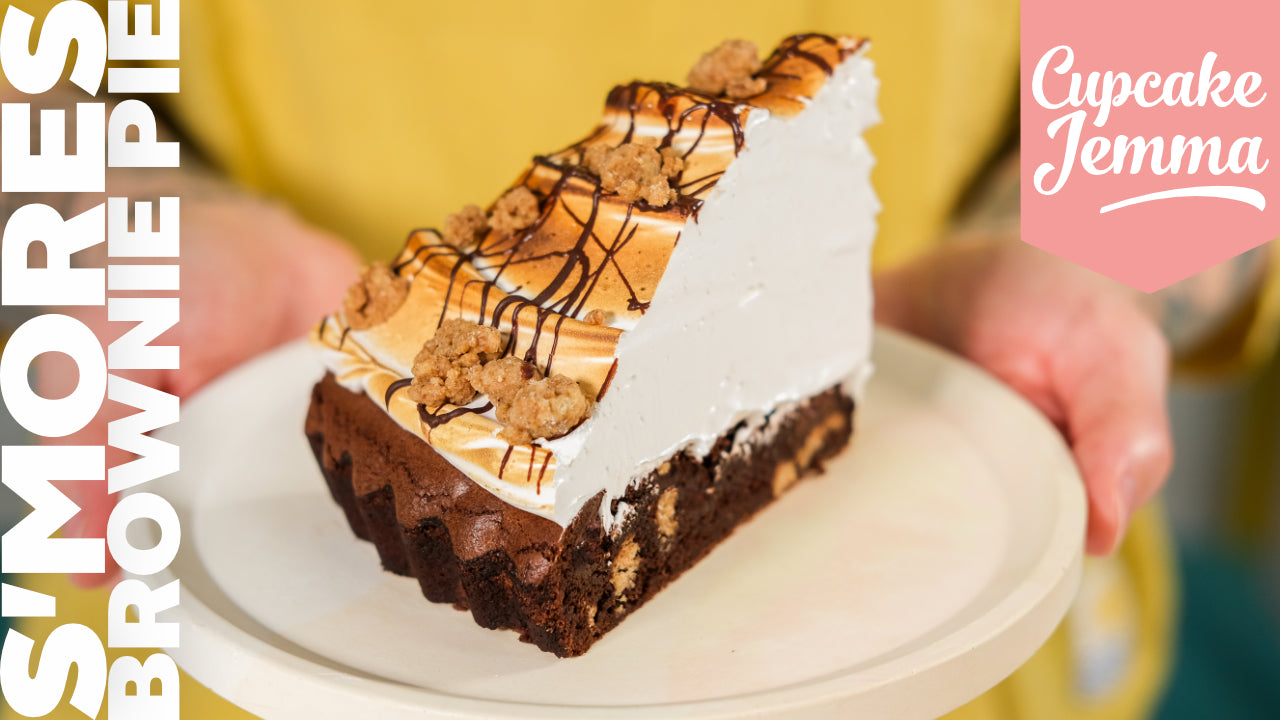 S'mores Brownie Meringue Pie
