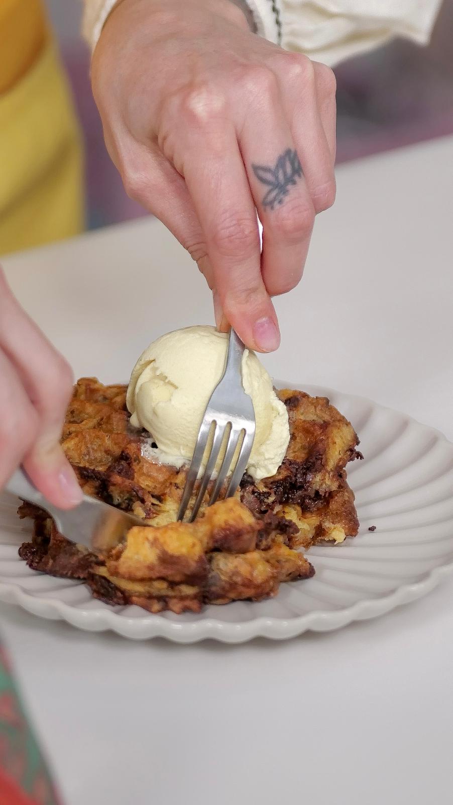 The best way to use up Christmas leftovers? WAFFLES!! Duh!