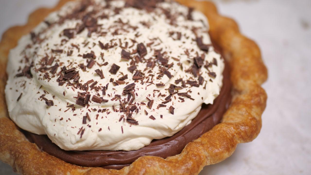 Whippy Smooth Chocolate Silk Pie with the Best Pie Crust Ever!