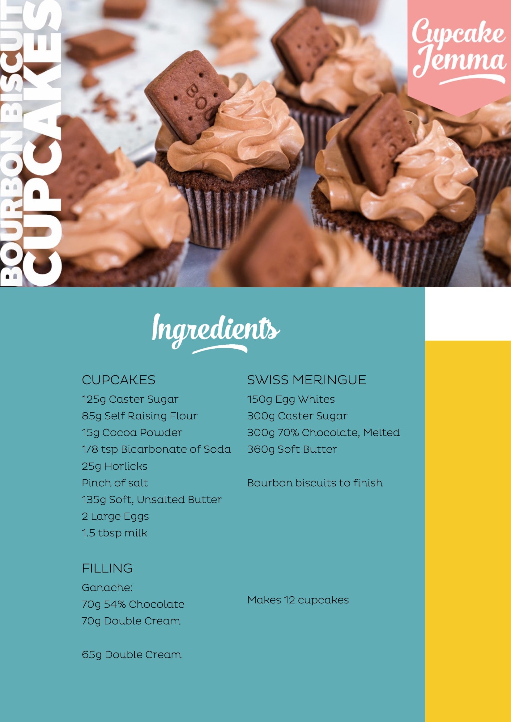 Bourbon Biscuit Cupcakes downloadable recipe - Cupcake Jemma