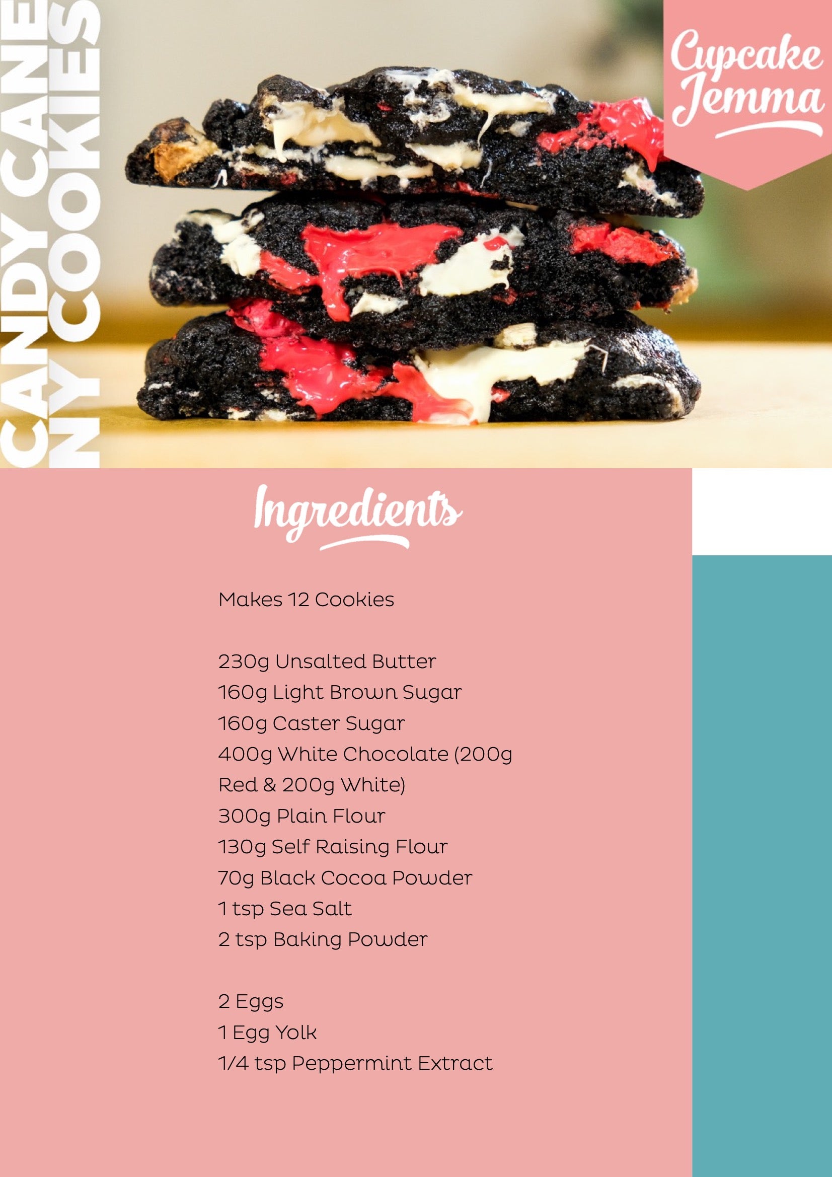 Candy Cane NY Cookies downloadable recipe - Cupcake Jemma