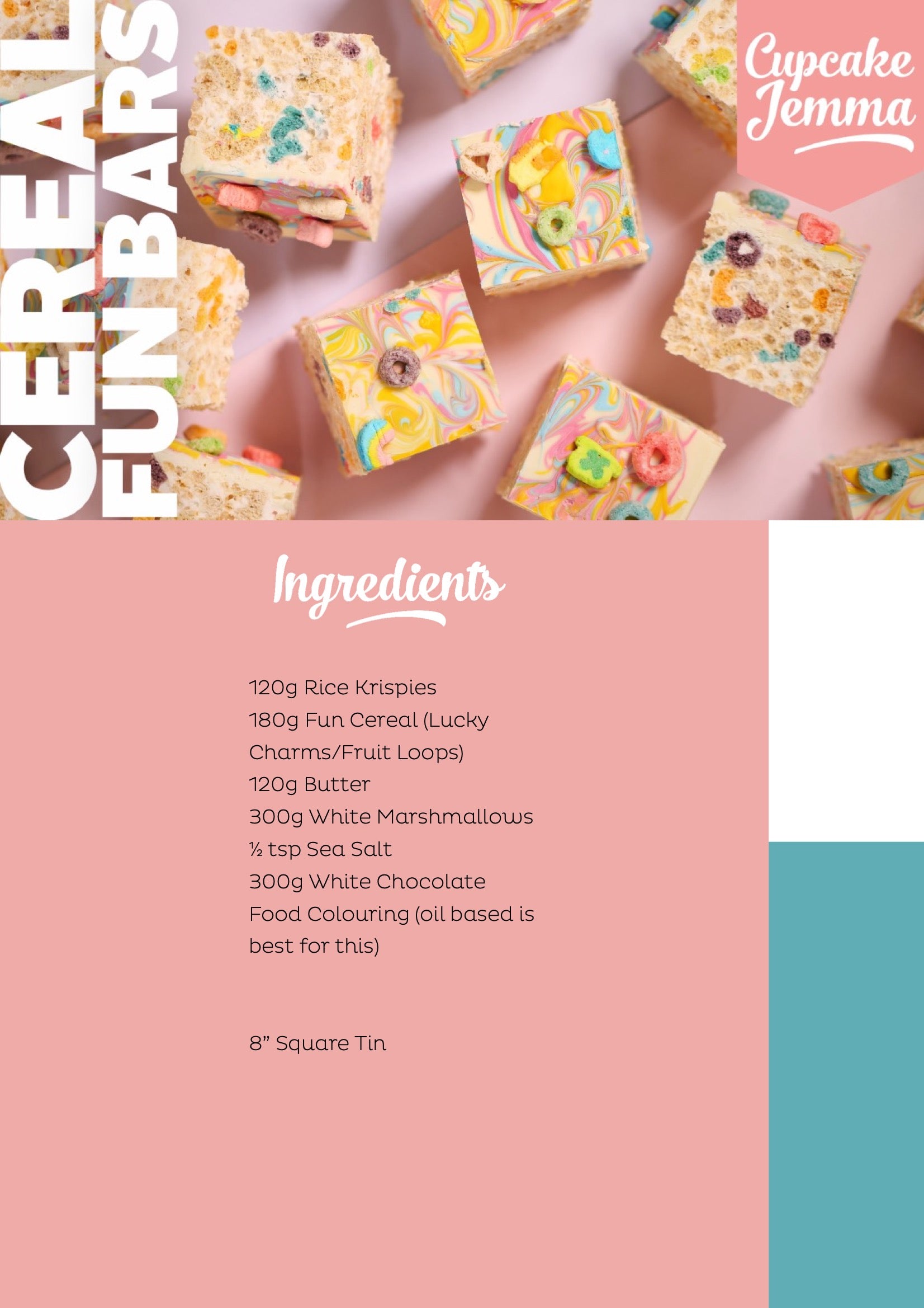 Cereal Fun Bar downloadable recipe - Cupcake Jemma