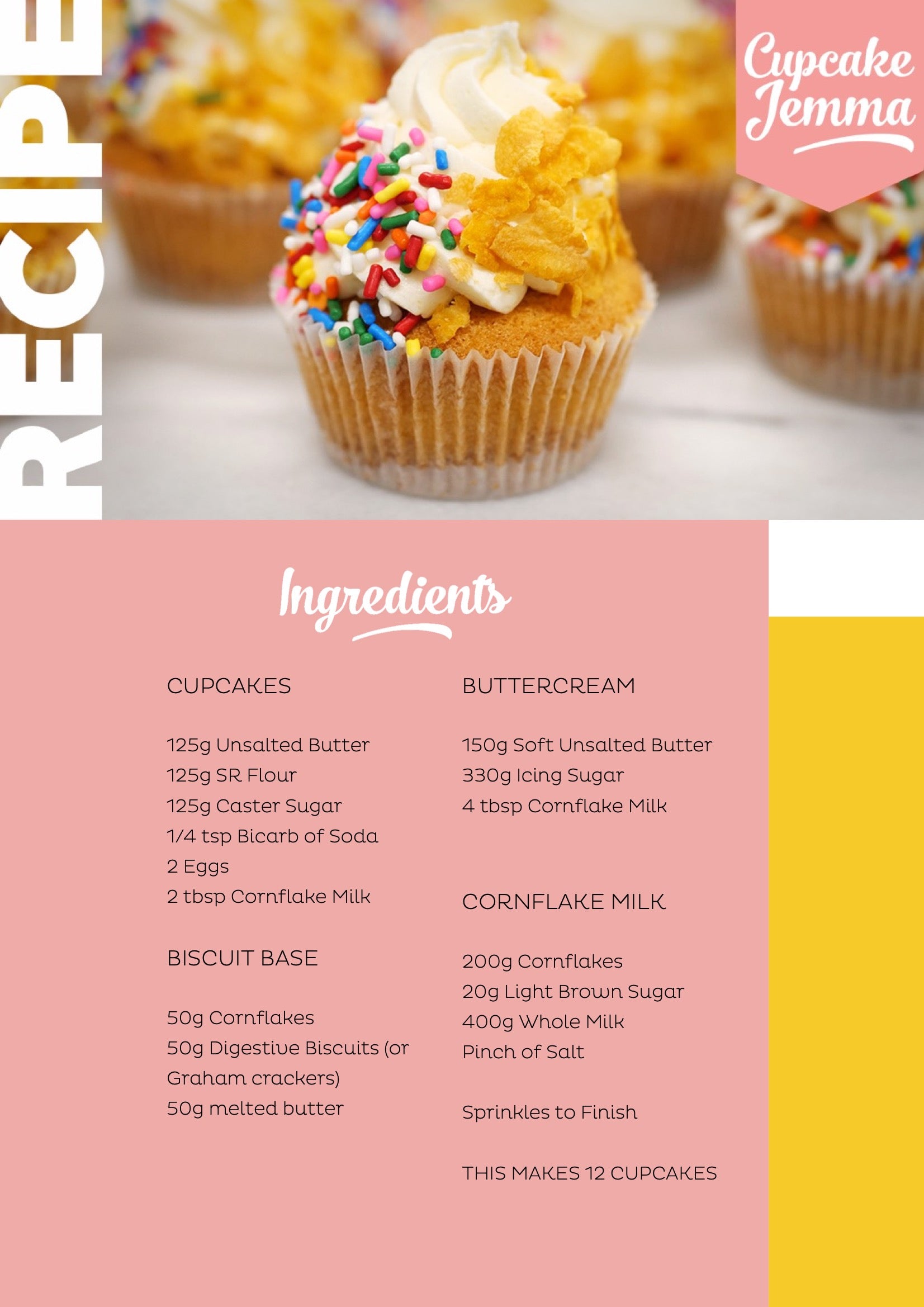 Cereal Milk Cupcakes downloadable recipe - Cupcake Jemma