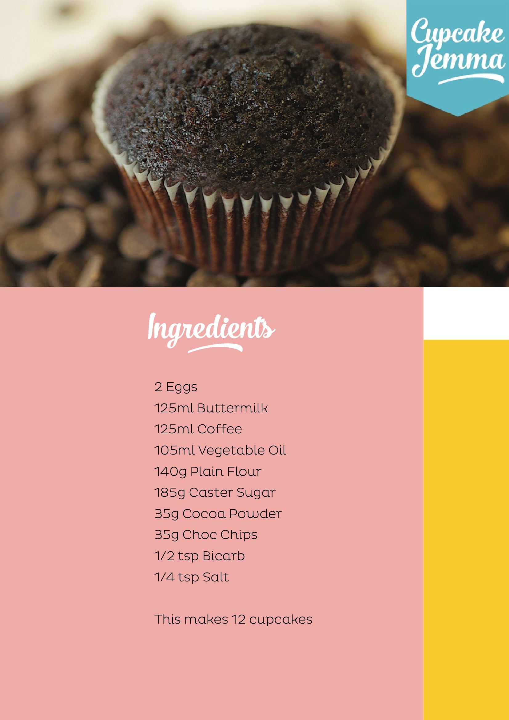 Chocolate Cupcakes downloadable recipe - Cupcake Jemma