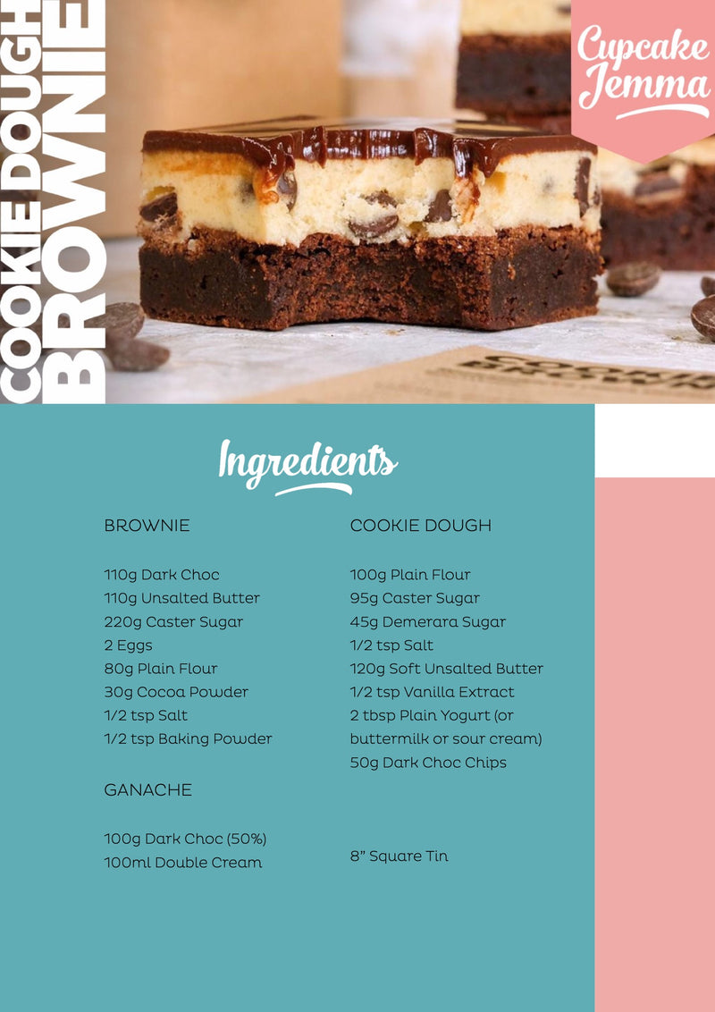 Cookie Dough Brownies downloadable recipe - Cupcake Jemma