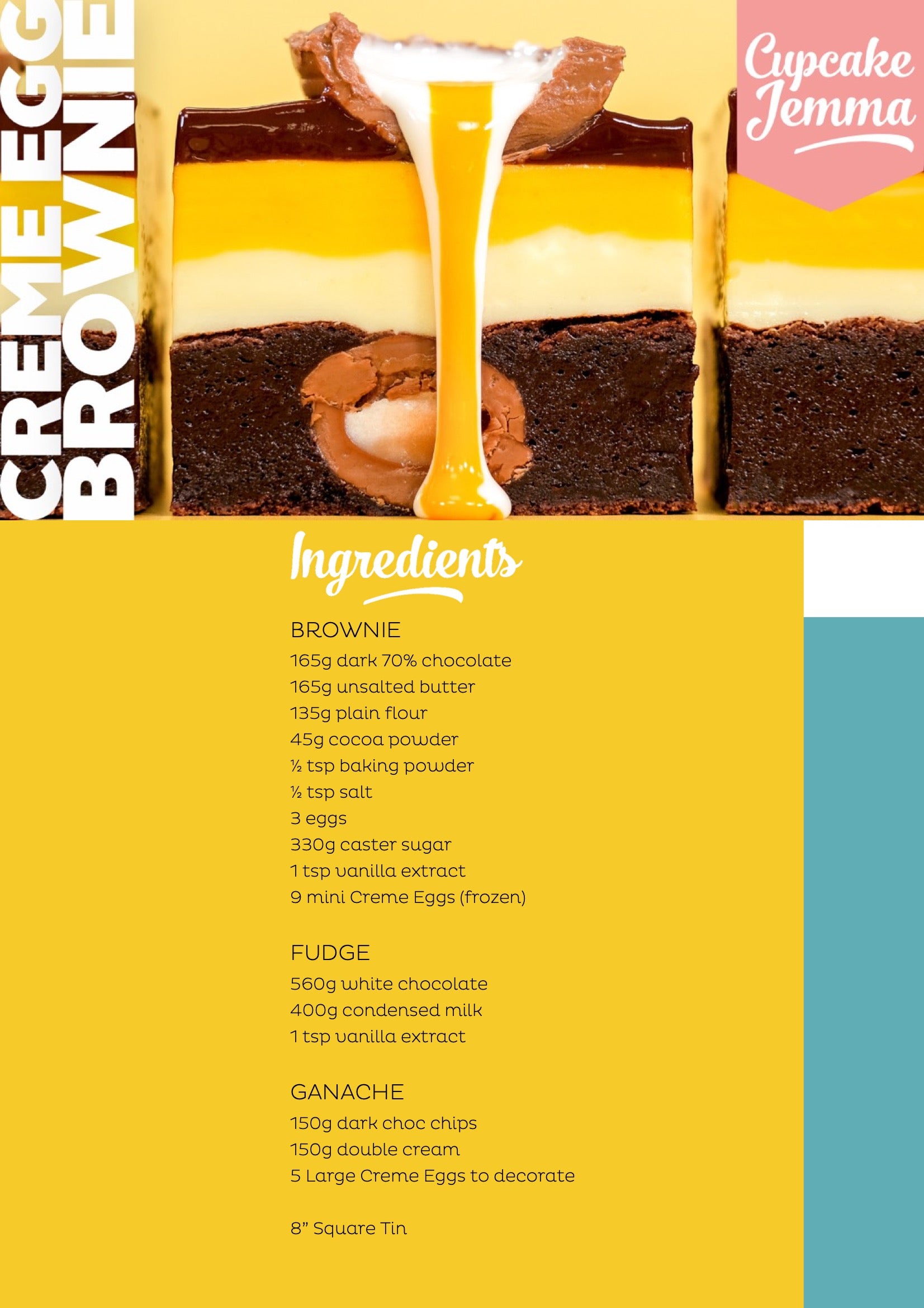 Creme Egg Brownies downloadable recipe - Cupcake Jemma