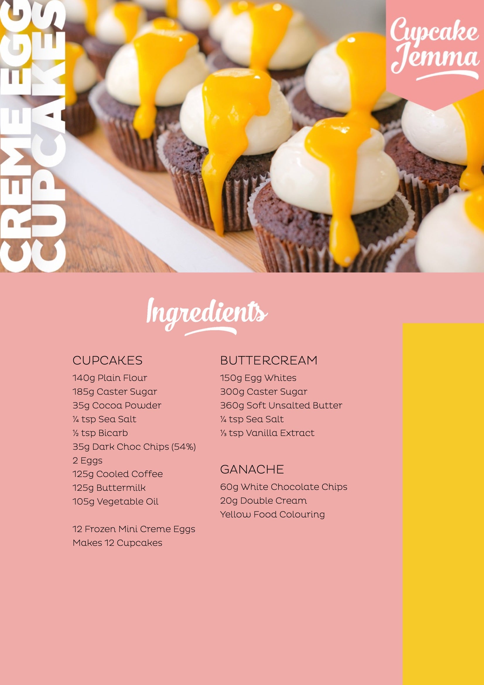 Creme Egg Cupcakes downloadable recipe - Cupcake Jemma