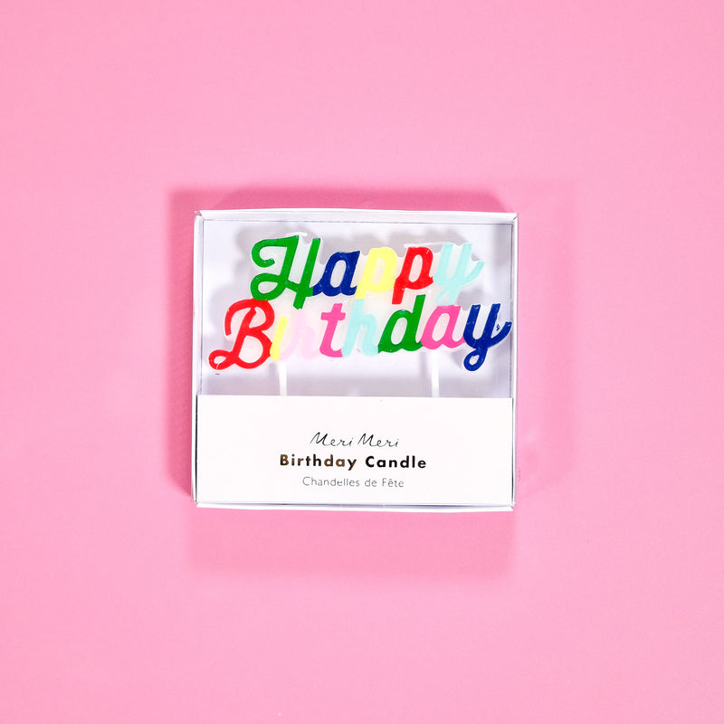 Happy Birthday candle (multi-colour)