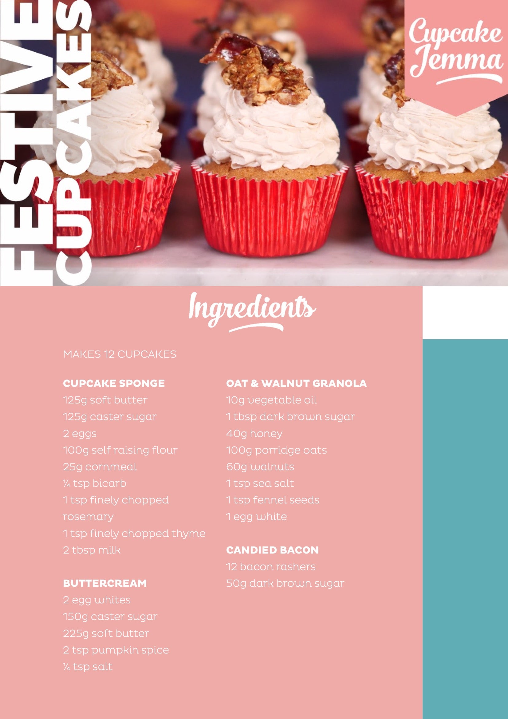 Festive Cupcakes downloadable recipe - Cupcake Jemma