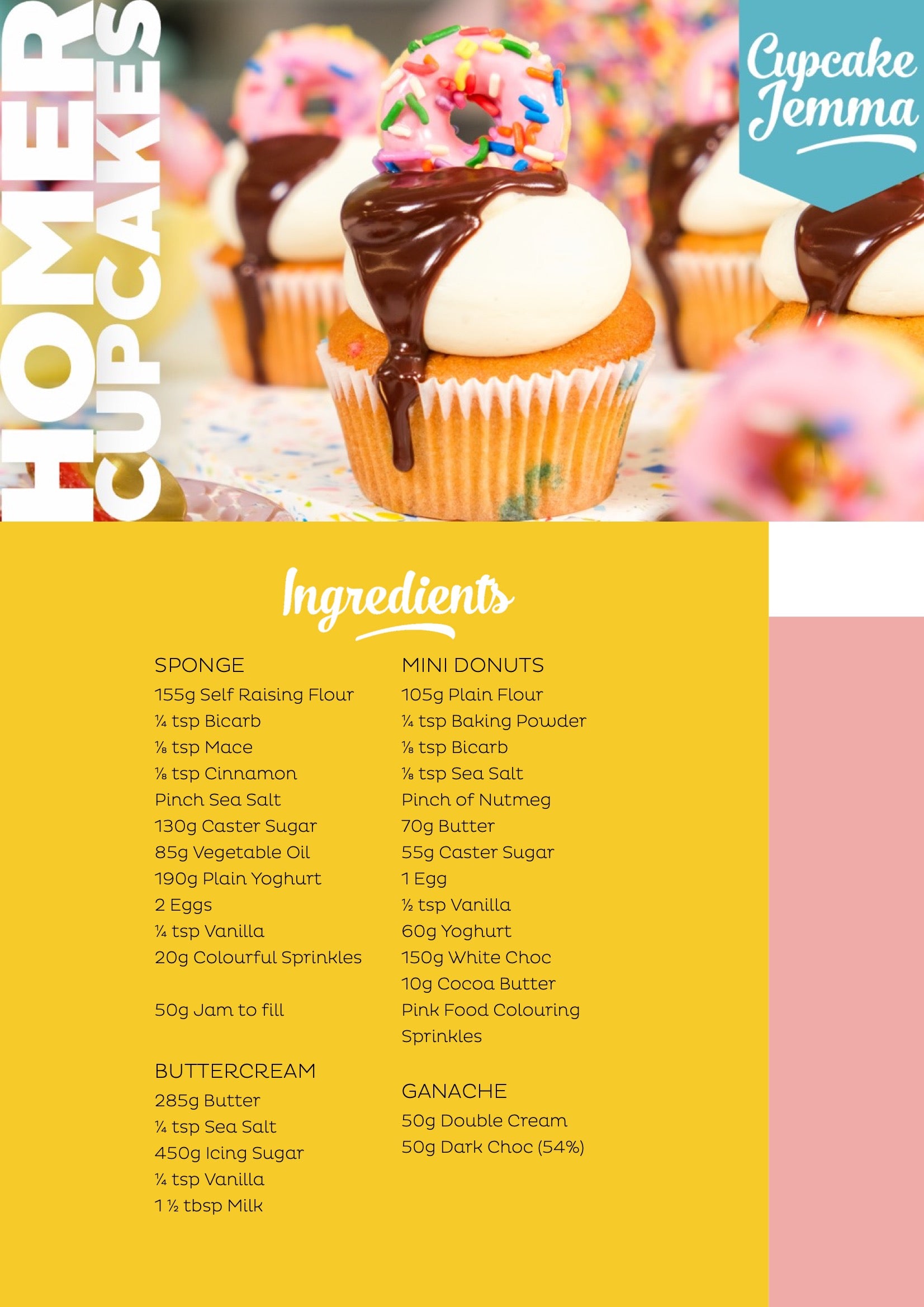 Homer Cupcakes downloadable recipe - Cupcake Jemma