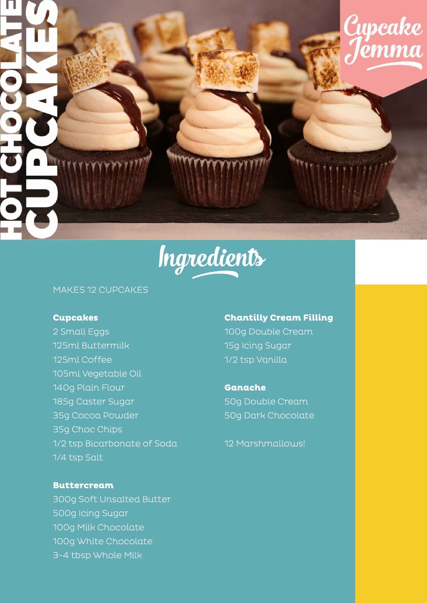 Hot Chocolate Cupcakes downloadable recipe - Cupcake Jemma