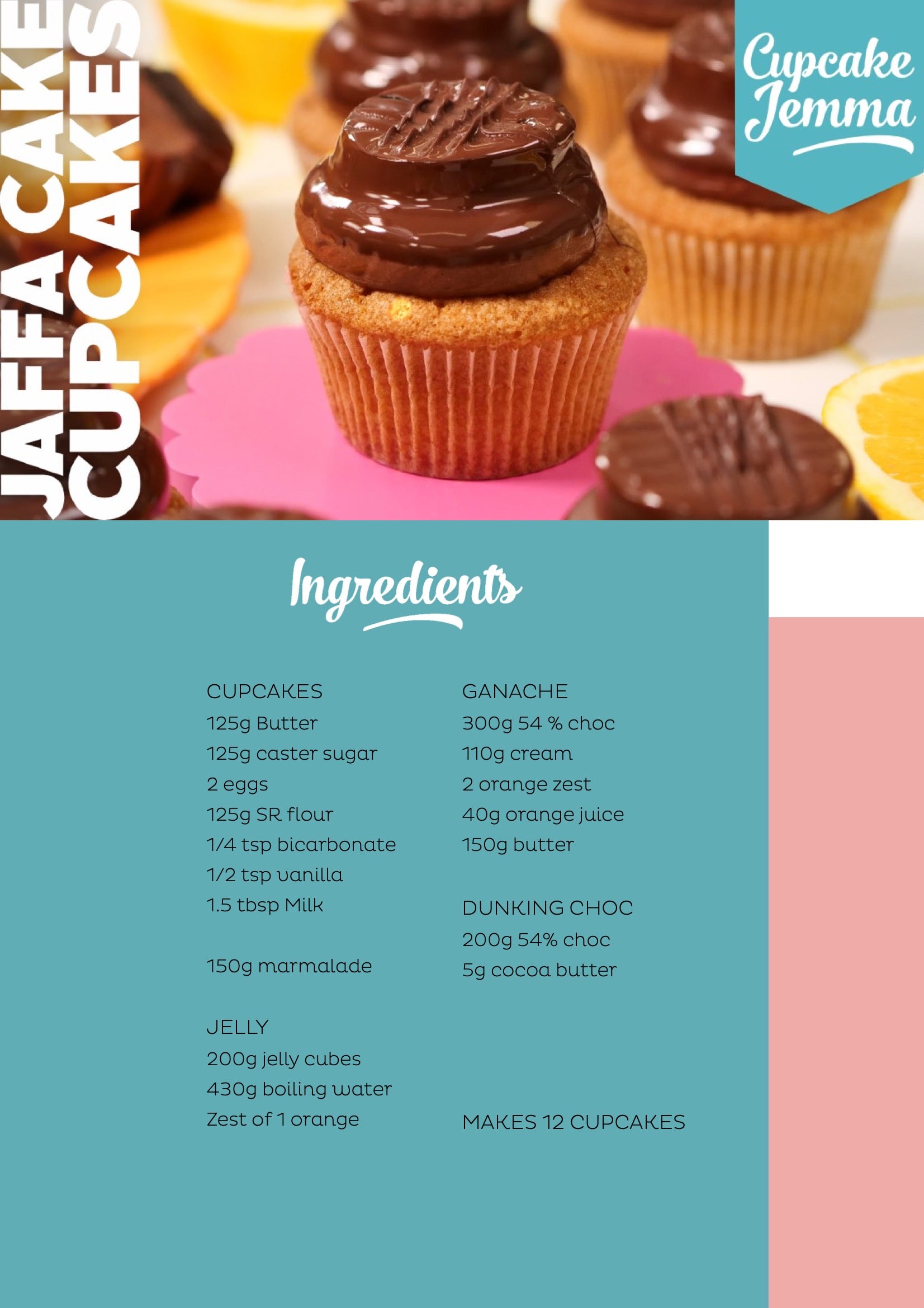 Jaffa Cake Cupcake downloadable recipe - Cupcake Jemma