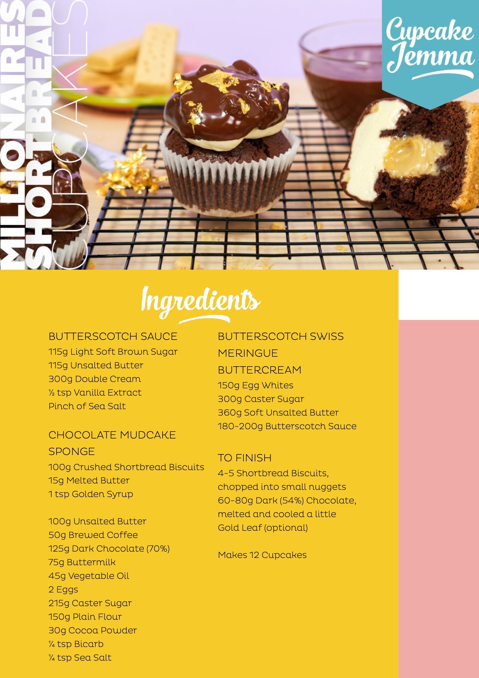 Millionaires Shortbread Cupcakes Downloadable Recipe