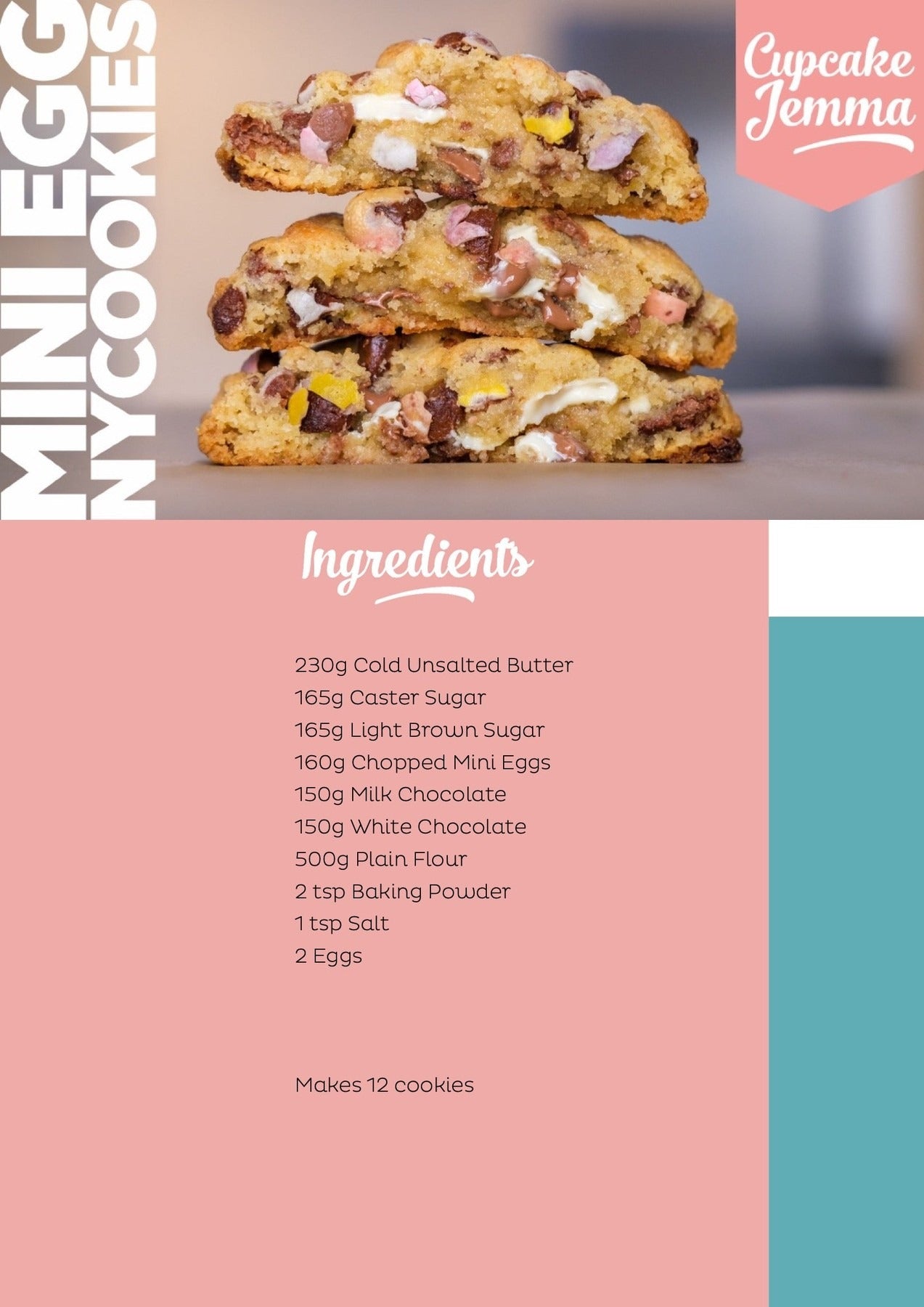 Mini Egg NYC Cookies downloadable recipe - Cupcake Jemma