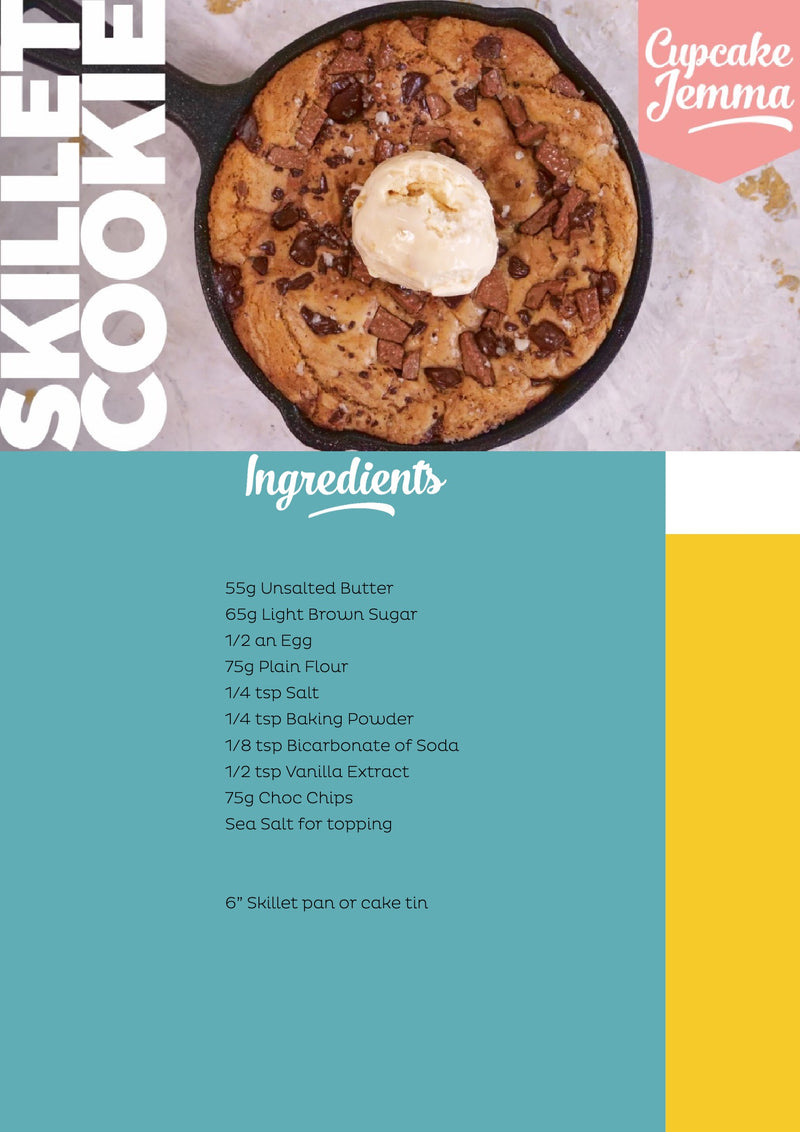 Skillet Cookie downloadable recipe - Cupcake Jemma