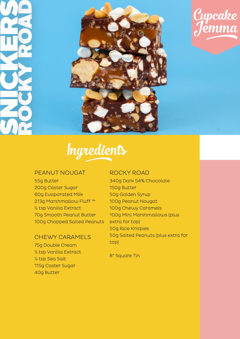 Snickers Rocky Road downloadable recipe - Cupcake Jemma