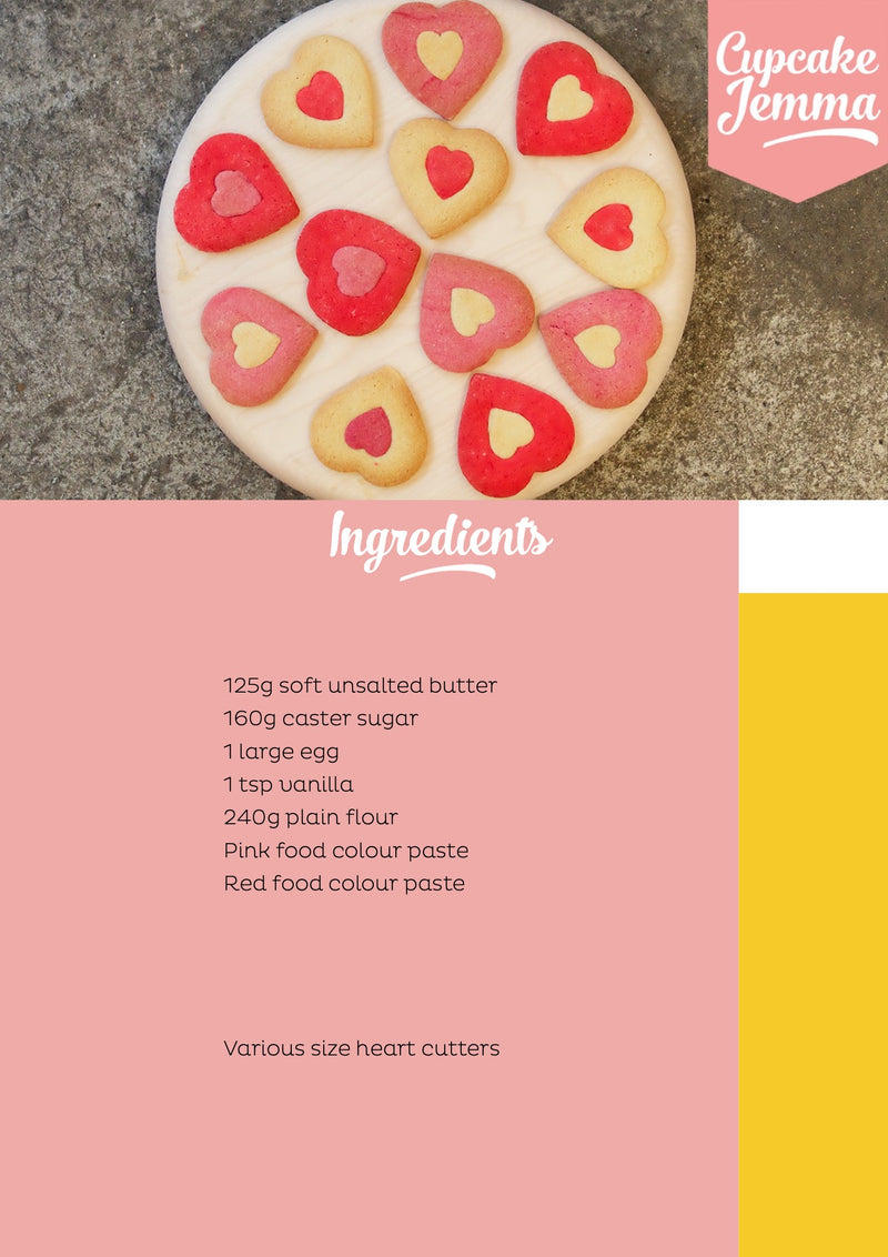 Valentine's Heart Cookies downloadable recipe - Cupcake Jemma