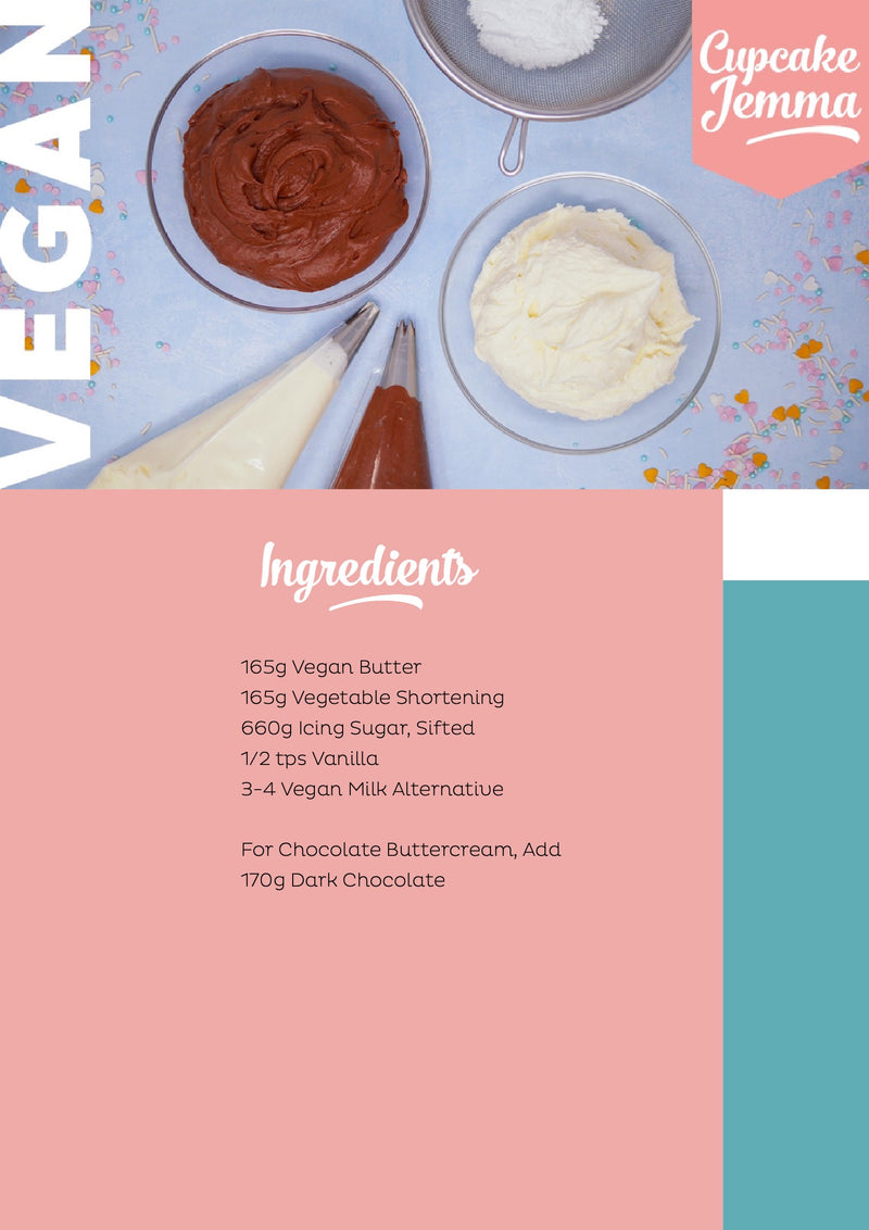 Vegan Buttercream downloadable recipe - Cupcake Jemma